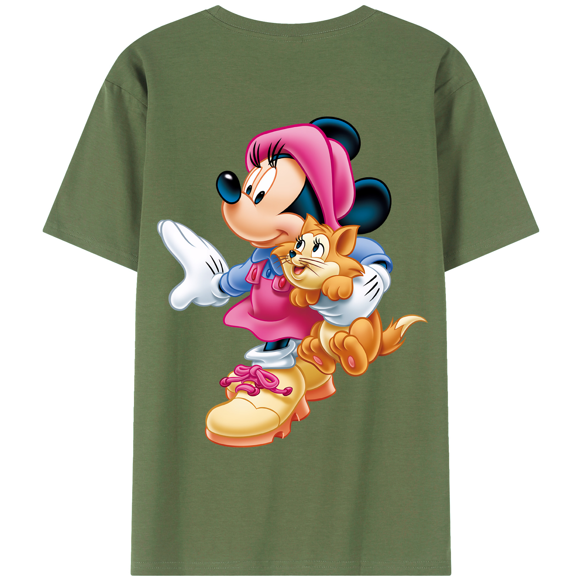 （画像用） ミッキーマウス Mickey Mouse 綿100％ メンズ半袖Tシャツ（バックプリント） 通気性